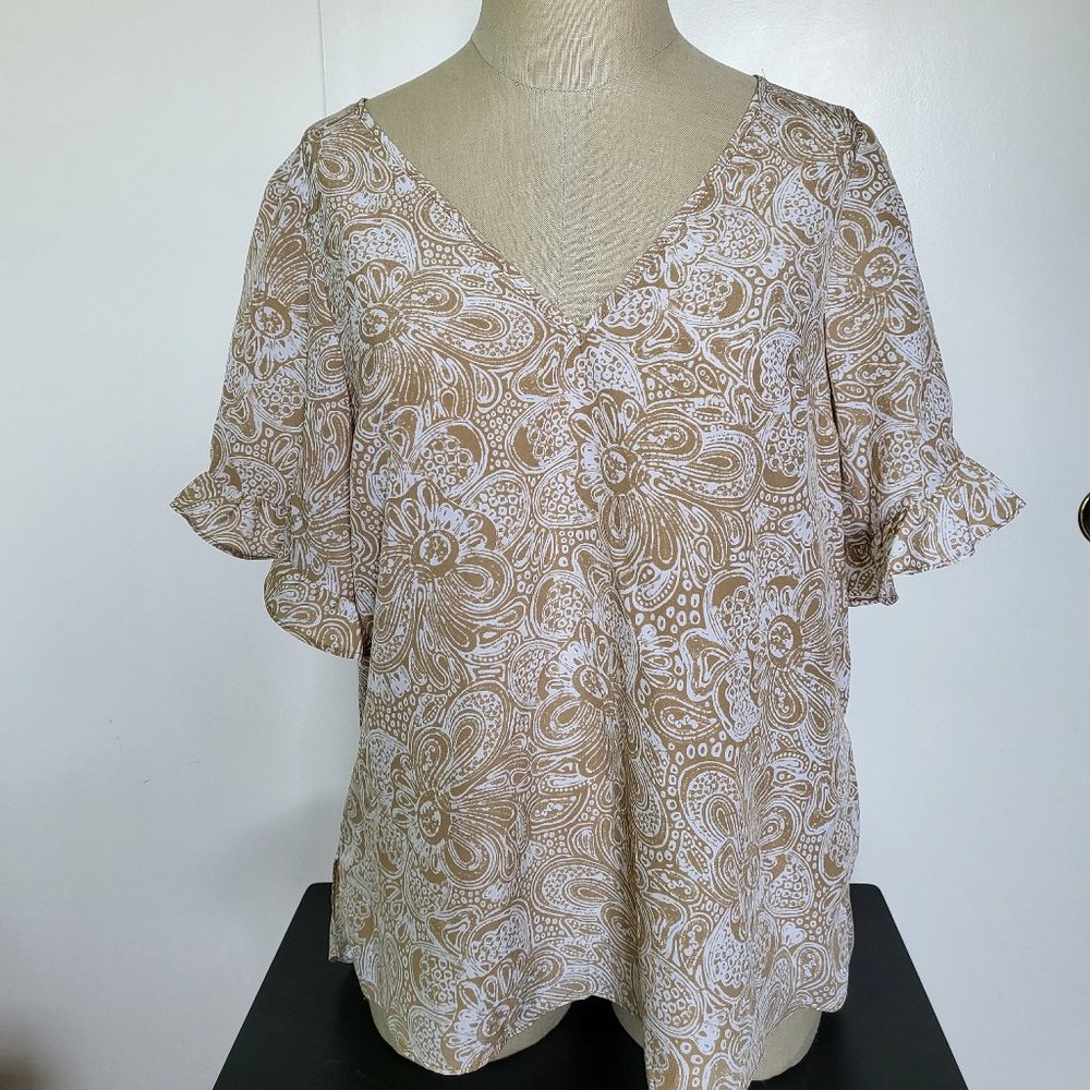 Michael Kors Flutter Sleeve Top, Size S